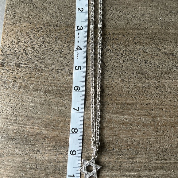 Judith Ripka Jewish Star Sterling Silver Necklace Pendant - Picture 8 of 13